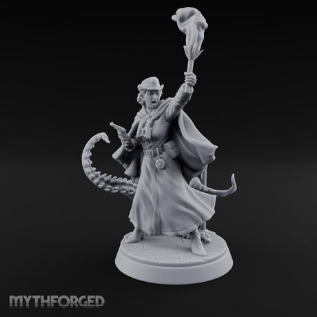 Torch Brandishing Human Monster Hunter Miniature for Dungeons and Dragons, Pathfinder or other TTRPGs