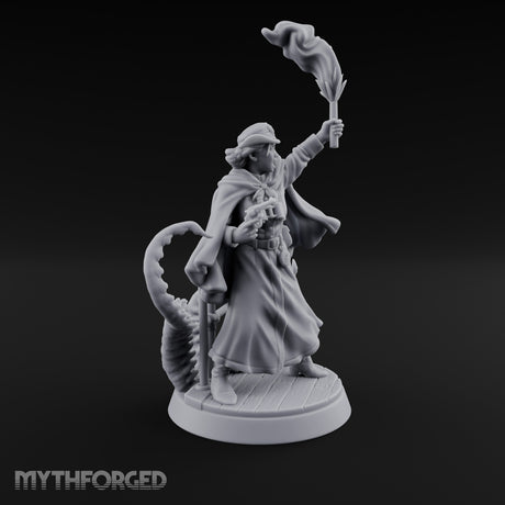 Torch Brandishing Human Monster Hunter Miniature for Dungeons and Dragons, Pathfinder or other TTRPGs