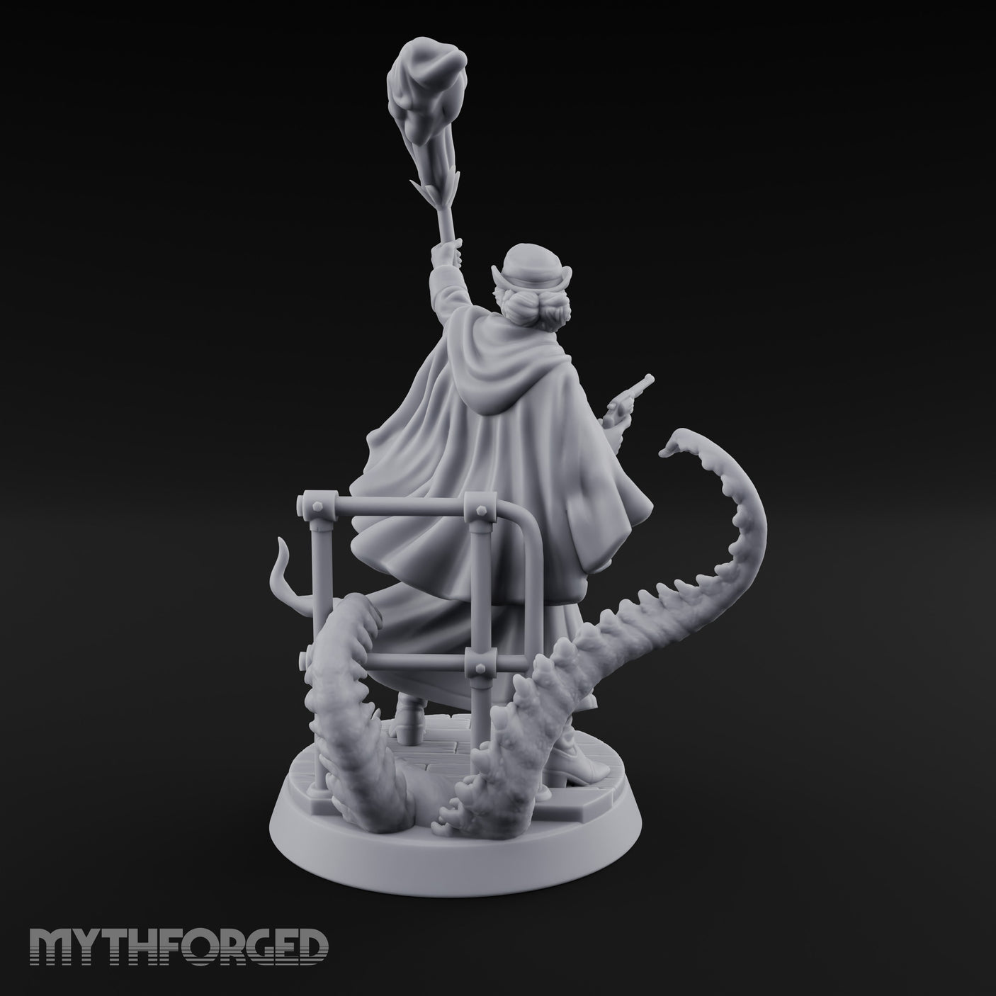 Torch Brandishing Human Monster Hunter Miniature for Dungeons and Dragons, Pathfinder or other TTRPGs