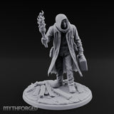 Torch Raising Canister Lugging Human Arsonist Miniature for Dungeons and Dragons, Pathfinder or other TTRPGs