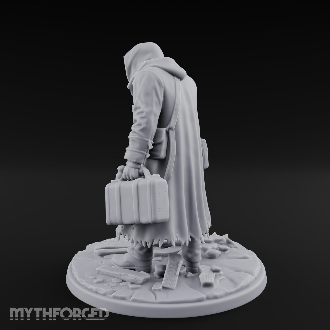 Torch Raising Canister Lugging Human Arsonist Miniature for Dungeons and Dragons, Pathfinder or other TTRPGs