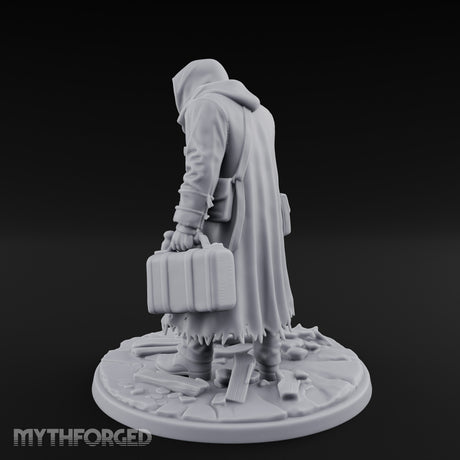 Torch Raising Canister Lugging Human Arsonist Miniature for Dungeons and Dragons, Pathfinder or other TTRPGs