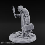 Torch Raising Canister Lugging Human Arsonist Miniature for Dungeons and Dragons, Pathfinder or other TTRPGs