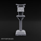 Torii-Crowned Tile-Roofed Japanese Shrine Lantern Post Miniature for Dungeons and Dragons, Pathfinder or other TTRPGs