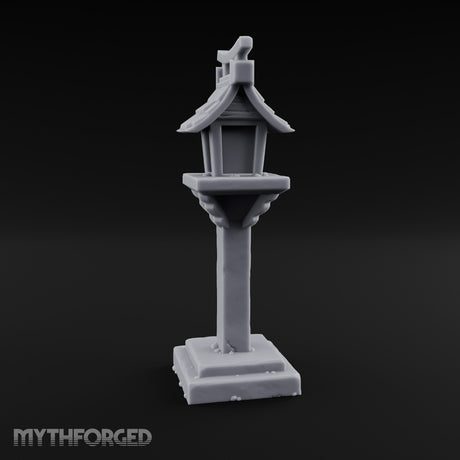 Torii-Crowned Tile-Roofed Japanese Shrine Lantern Post Miniature for Dungeons and Dragons, Pathfinder or other TTRPGs
