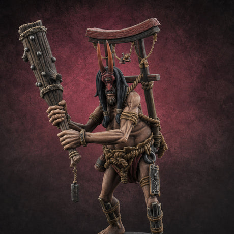 Torii Gate Bearing Oni Giant — painted concept preview (miniature supplied unpainted)