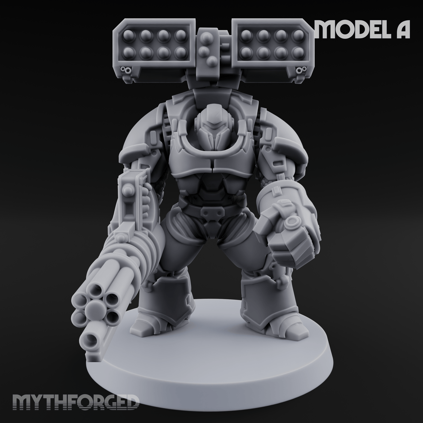 Grimdark Heavy Assault Exo-Armour Troopers Miniature for Dungeons and Dragons, Pathfinder or other TTRPGs