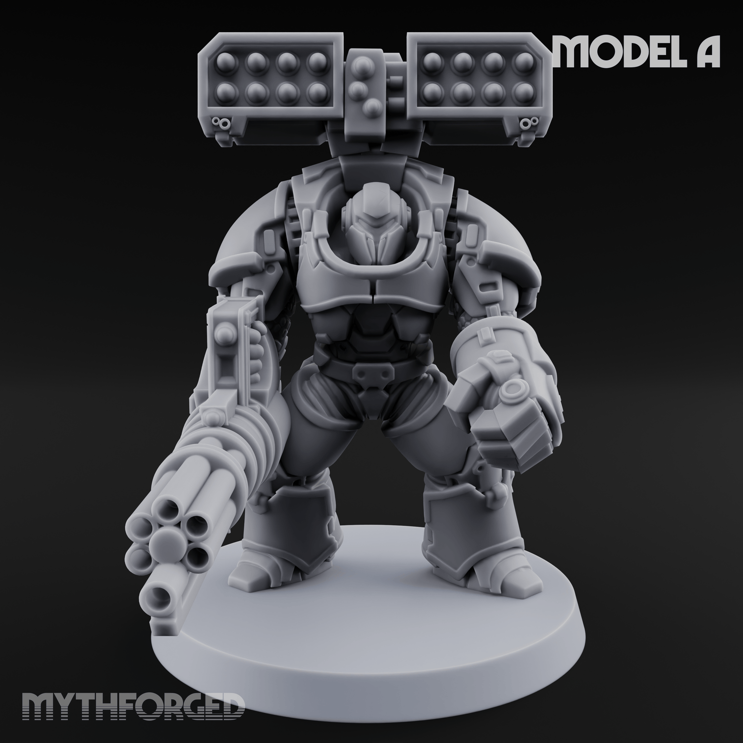 Grimdark Heavy Assault Exo-Armour Troopers Miniature for Dungeons and Dragons, Pathfinder or other TTRPGs
