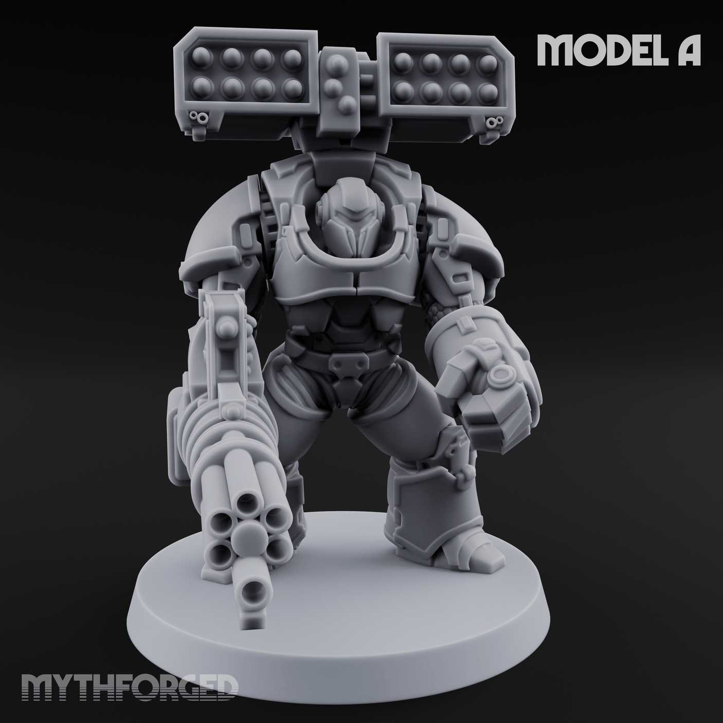 Grimdark Heavy Assault Exo-Armour Troopers Miniature for Dungeons and Dragons, Pathfinder or other TTRPGs