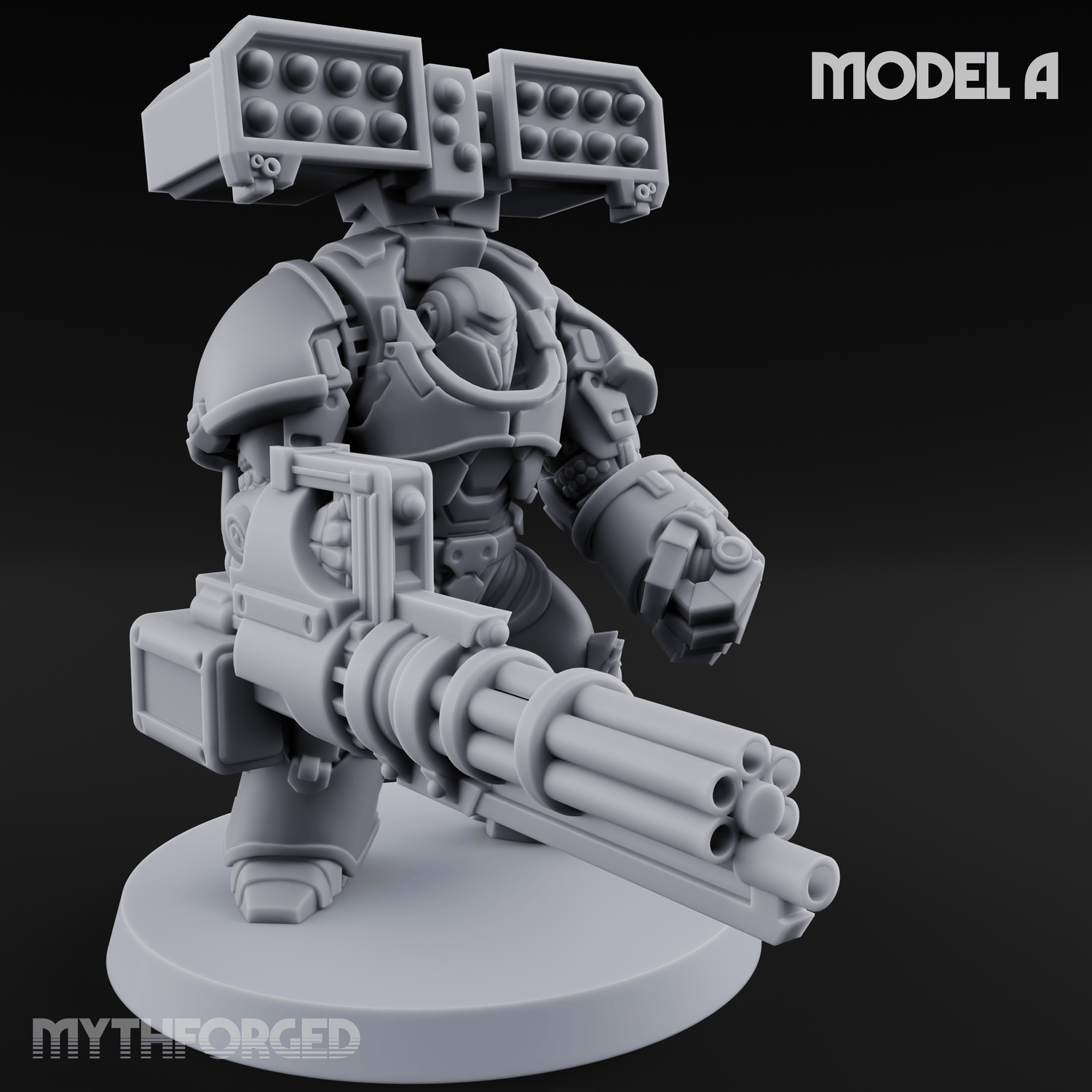 Grimdark Heavy Assault Exo-Armour Troopers Miniature for Dungeons and Dragons, Pathfinder or other TTRPGs