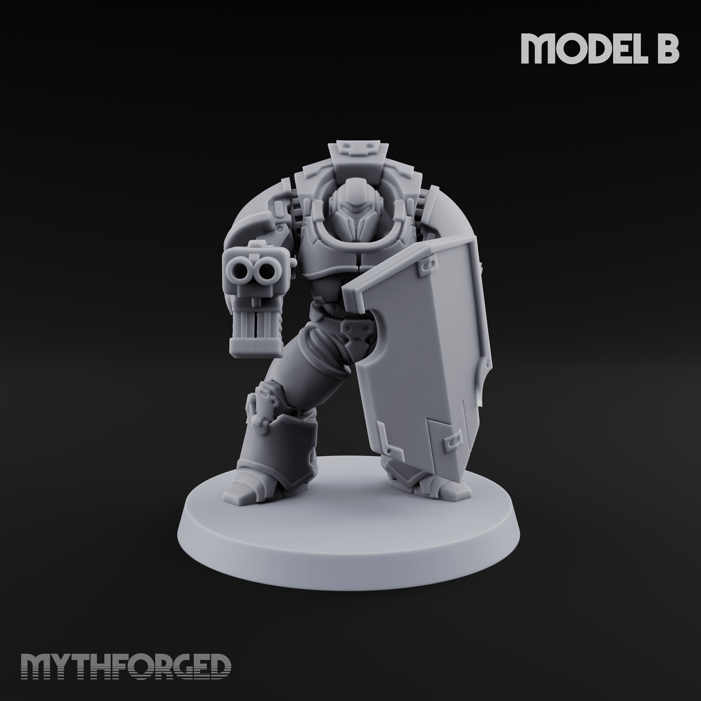 Grimdark Heavy Assault Exo-Armour Troopers Miniature for Dungeons and Dragons, Pathfinder or other TTRPGs