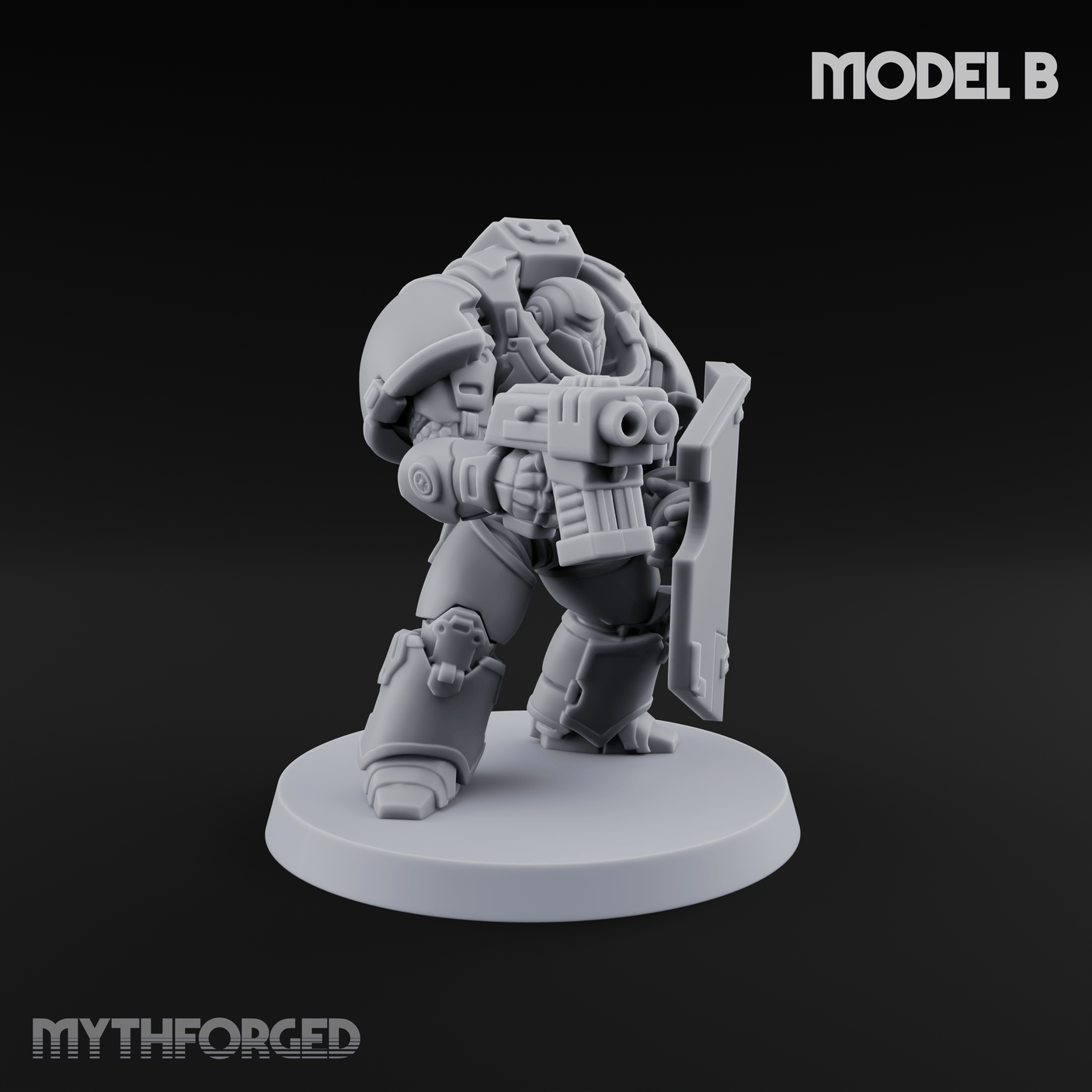 Grimdark Heavy Assault Exo-Armour Troopers Miniature for Dungeons and Dragons, Pathfinder or other TTRPGs