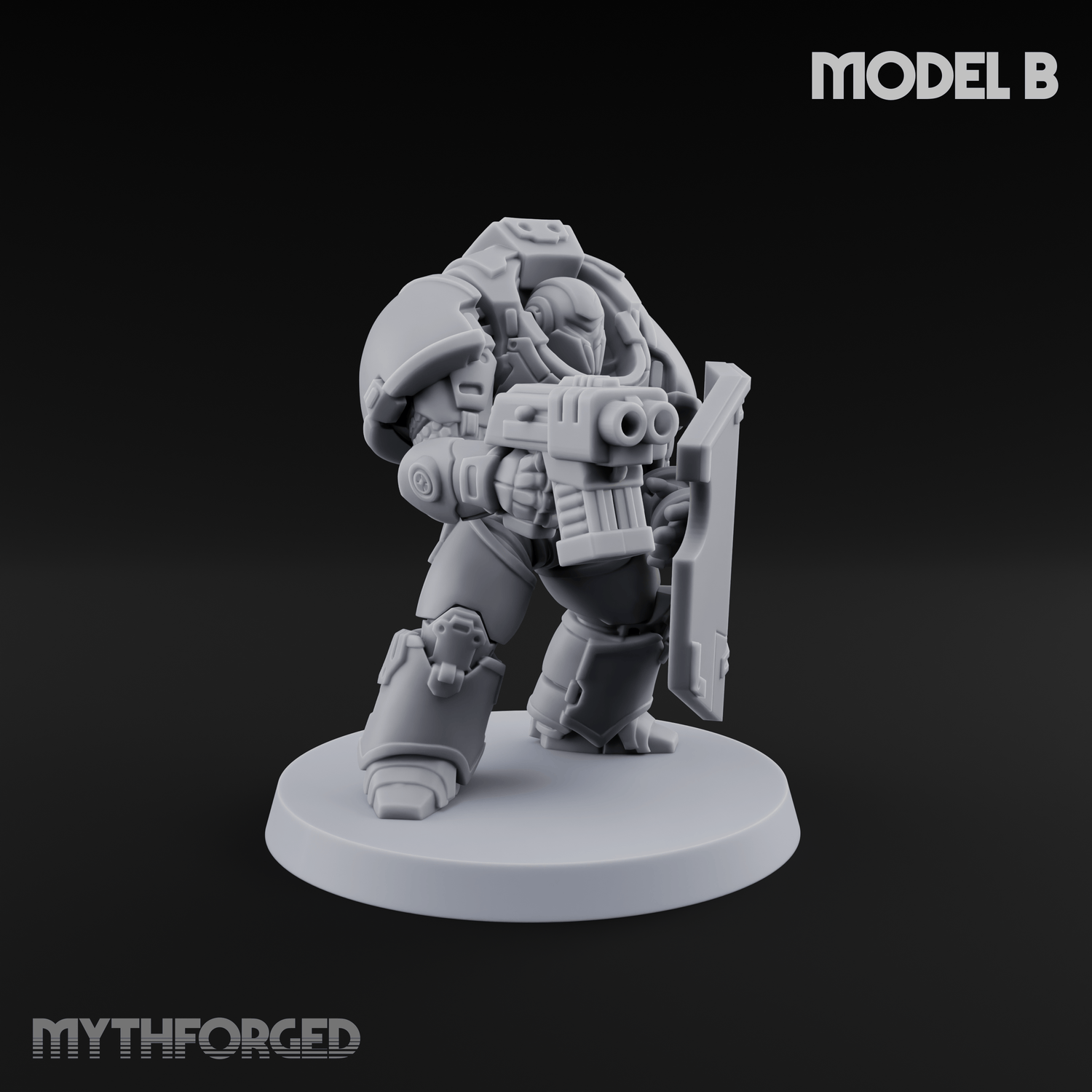 Grimdark Heavy Assault Exo-Armour Troopers Miniature for Dungeons and Dragons, Pathfinder or other TTRPGs