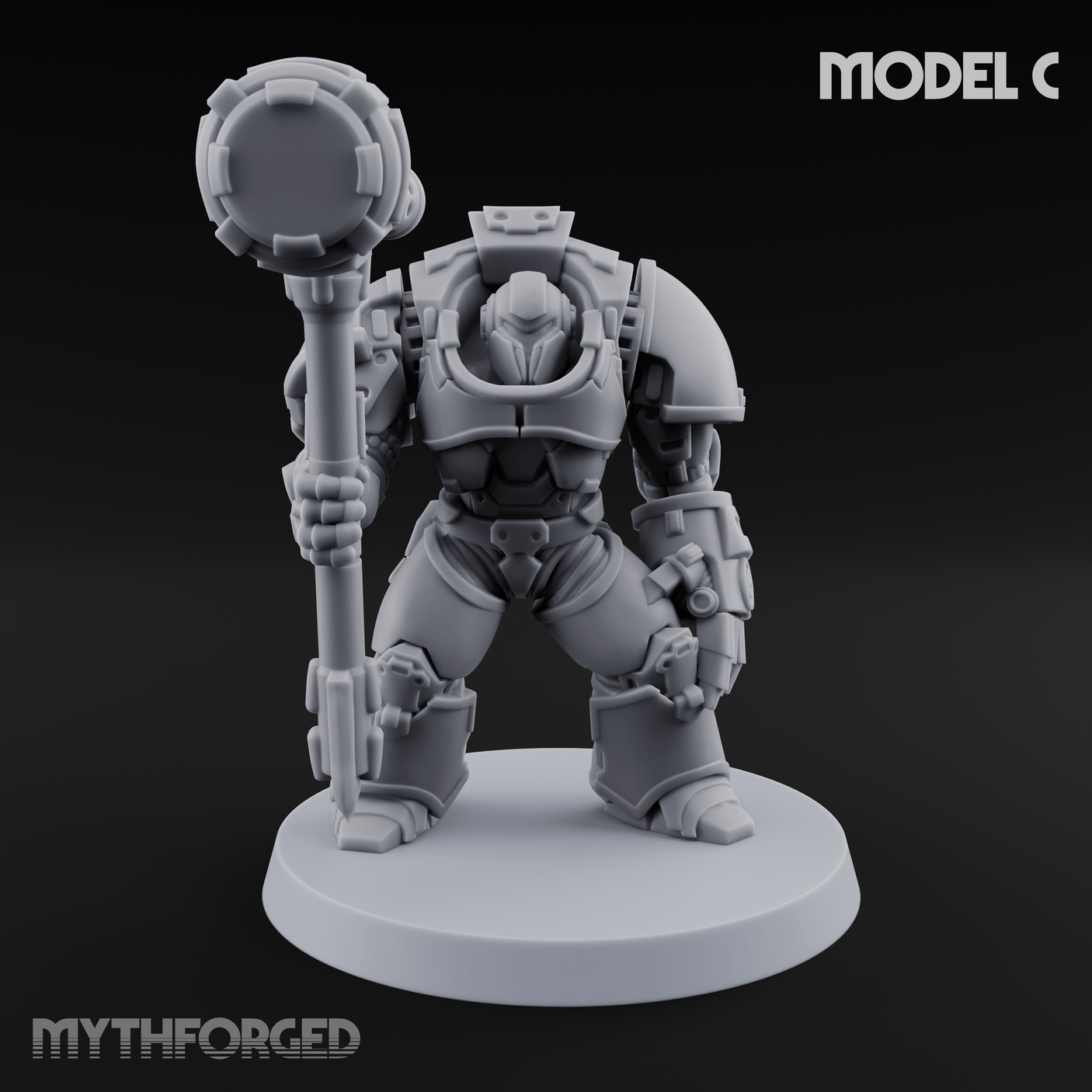 Grimdark Heavy Assault Exo-Armour Troopers Miniature for Dungeons and Dragons, Pathfinder or other TTRPGs