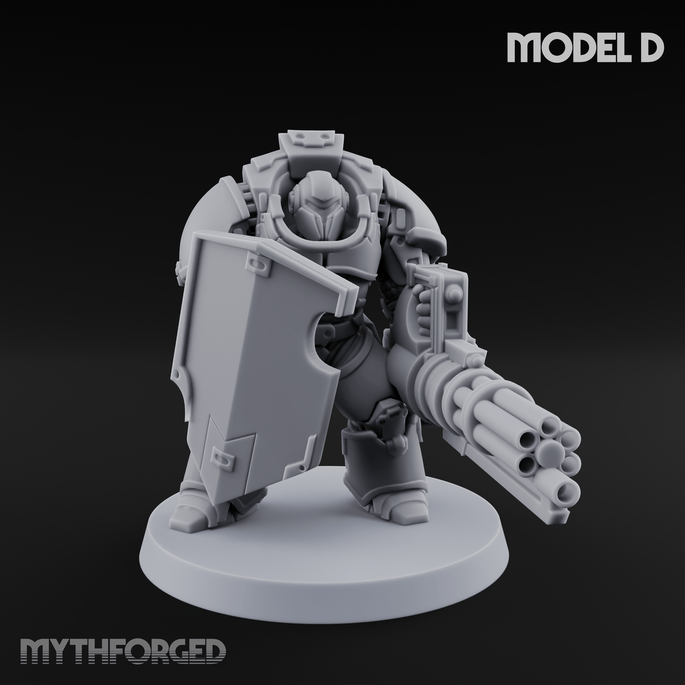 Grimdark Heavy Assault Exo-Armour Troopers Miniature for Dungeons and Dragons, Pathfinder or other TTRPGs