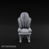 Torn-Cushion Gothic-Legged Noble Armchair Miniature for Dungeons and Dragons, Pathfinder or other TTRPGs