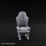 Torn-Cushion Gothic-Legged Noble Armchair Miniature for Dungeons and Dragons, Pathfinder or other TTRPGs