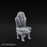 Torn-Cushion Gothic-Legged Noble Armchair Miniature for Dungeons and Dragons, Pathfinder or other TTRPGs