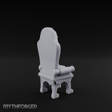 Torn-Cushion Gothic-Legged Noble Armchair Miniature for Dungeons and Dragons, Pathfinder or other TTRPGs