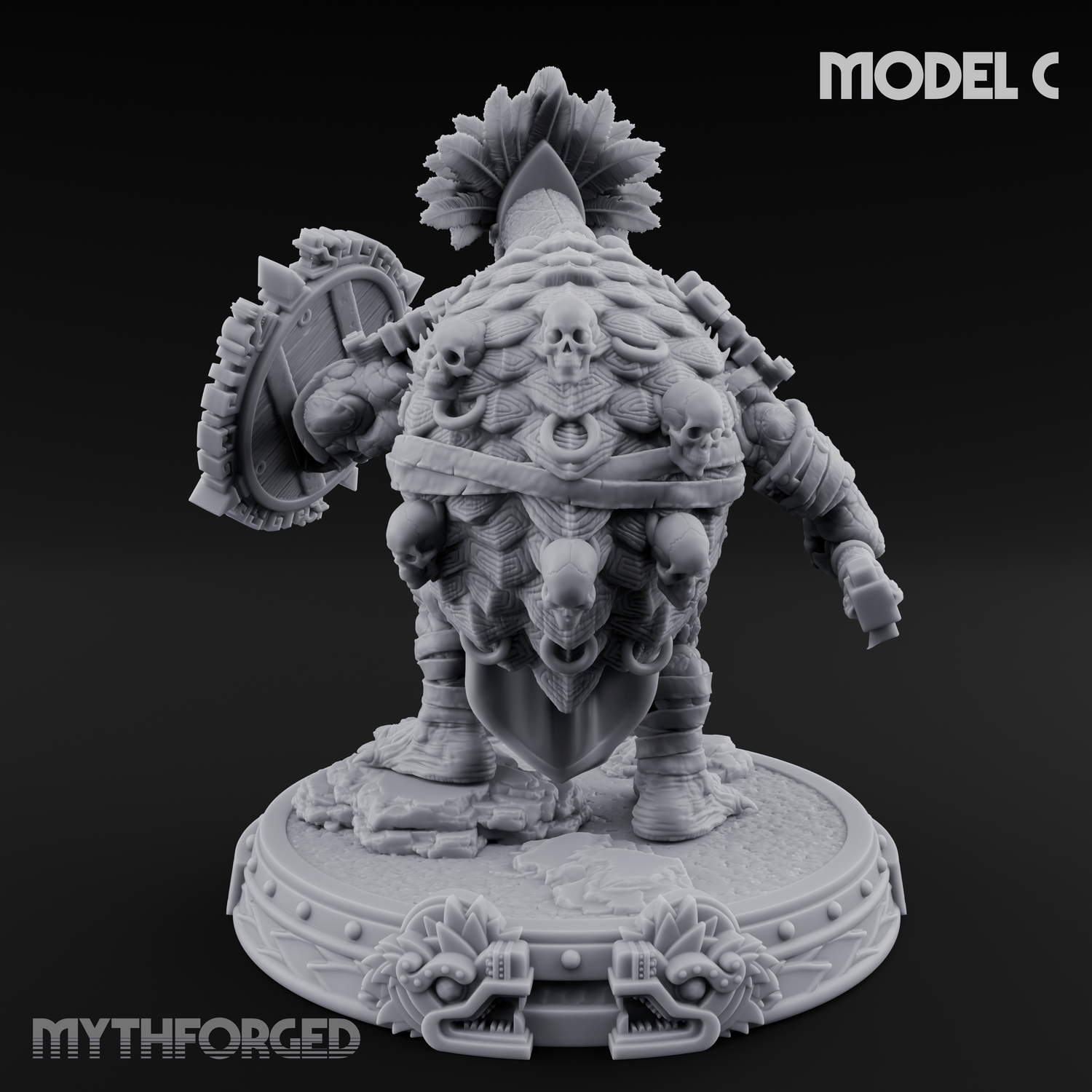 The Skull Shell Tribe C Miniature for Dungeons and Dragons, Pathfinder or other TTRPGs