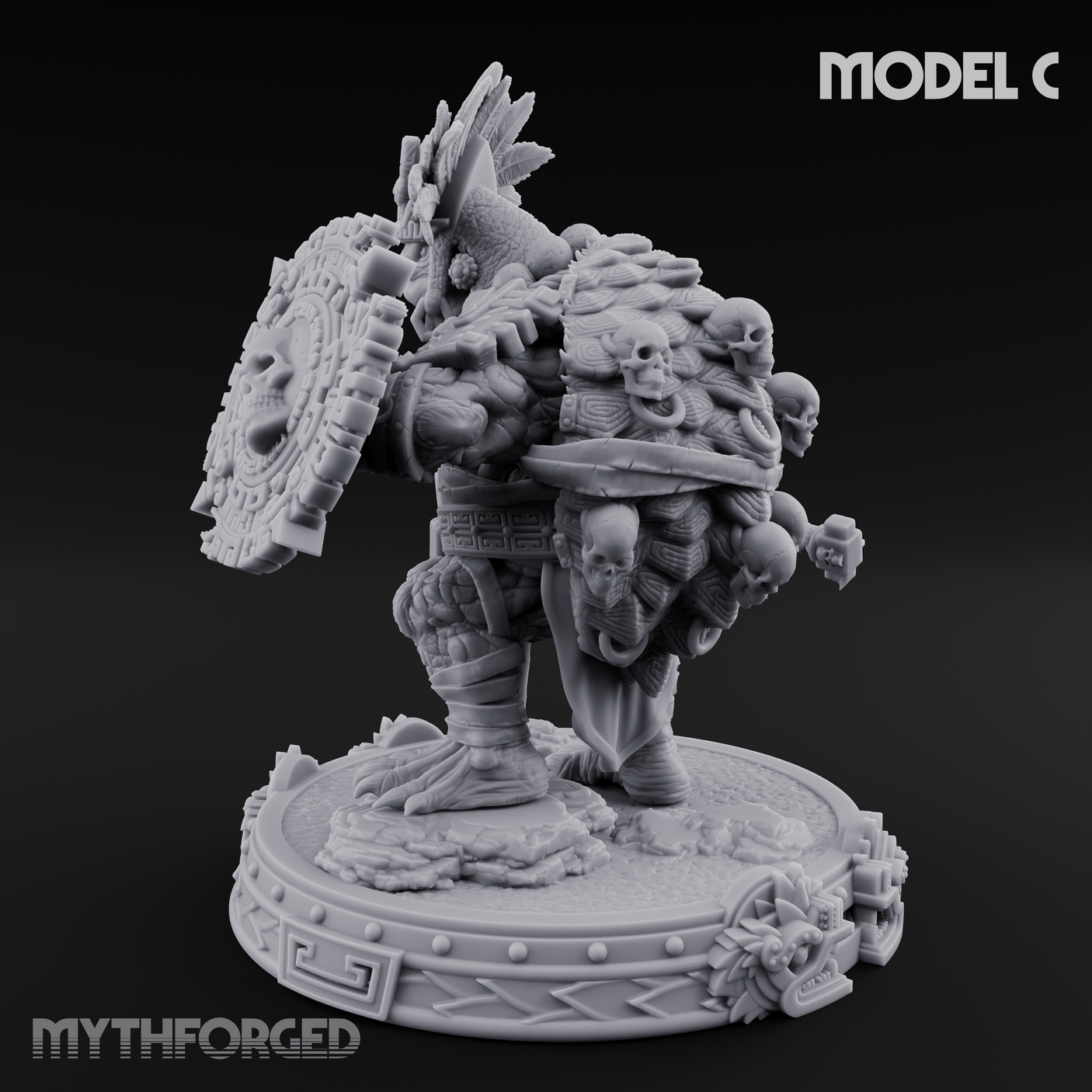 The Skull Shell Tribe C Miniature for Dungeons and Dragons, Pathfinder or other TTRPGs