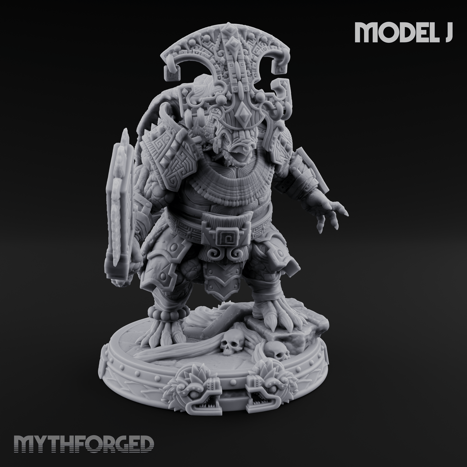 The Skull Shell Tribe J Miniature for Dungeons and Dragons, Pathfinder or other TTRPGs