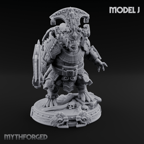 The Skull Shell Tribe J Miniature for Dungeons and Dragons, Pathfinder or other TTRPGs