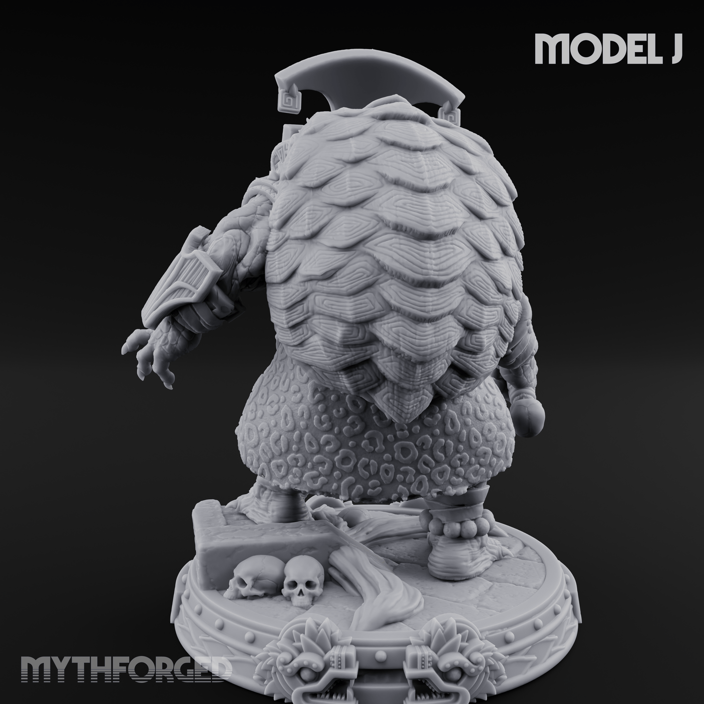The Skull Shell Tribe J Miniature for Dungeons and Dragons, Pathfinder or other TTRPGs