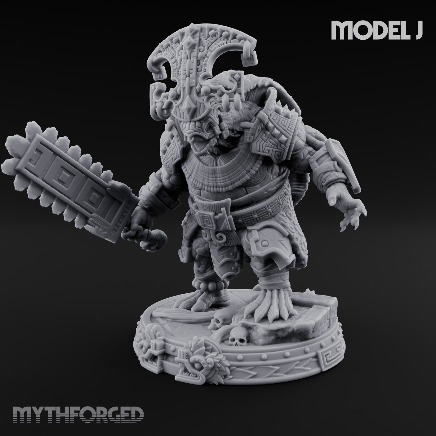 The Skull Shell Tribe J Miniature for Dungeons and Dragons, Pathfinder or other TTRPGs