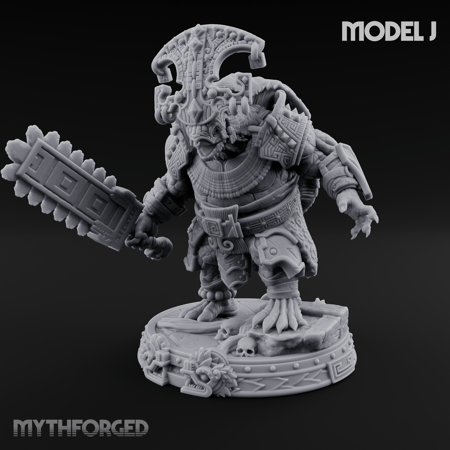 The Skull Shell Tribe J Miniature for Dungeons and Dragons, Pathfinder or other TTRPGs