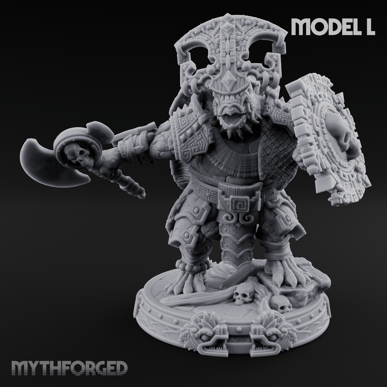 The Skull Shell Tribe Miniature for Dungeons and Dragons, Pathfinder or other TTRPGs