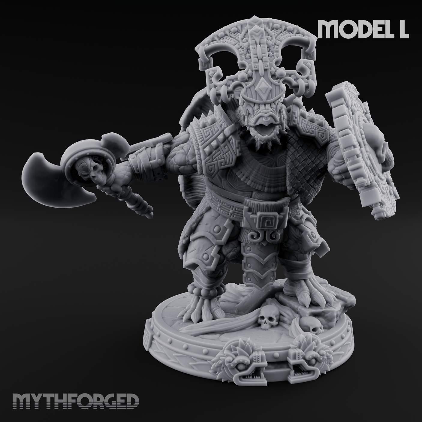 The Skull Shell Tribe Miniature for Dungeons and Dragons, Pathfinder or other TTRPGs