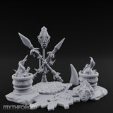 Totem-Crowned Rope-Lashed Tribal Idol Shrine Scene Miniature for Dungeons and Dragons, Pathfinder or other TTRPGs
