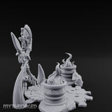 Totem-Crowned Rope-Lashed Tribal Idol Shrine Scene Miniature for Dungeons and Dragons, Pathfinder or other TTRPGs