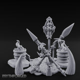 Totem-Crowned Rope-Lashed Tribal Idol Shrine Scene Miniature for Dungeons and Dragons, Pathfinder or other TTRPGs