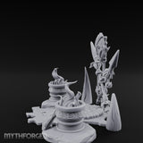Totem-Crowned Rope-Lashed Tribal Idol Shrine Scene Miniature for Dungeons and Dragons, Pathfinder or other TTRPGs