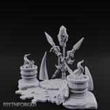 Totem-Crowned Rope-Lashed Tribal Idol Shrine Scene Miniature for Dungeons and Dragons, Pathfinder or other TTRPGs