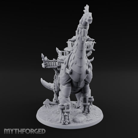 Tower Carrying Dinosaur Bulk Hauler Miniature for Dungeons and Dragons, Pathfinder or other TTRPGs