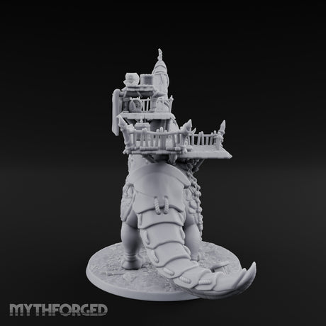 Tower Carrying Dinosaur Bulk Hauler Miniature for Dungeons and Dragons, Pathfinder or other TTRPGs
