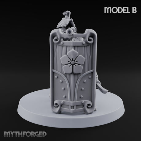 Tower Shield Lugging Ashigaru Shield Bearer B Miniature for Dungeons and Dragons, Pathfinder or other TTRPGs