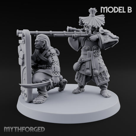 Tower Shield Lugging Ashigaru Shield Bearer B Miniature for Dungeons and Dragons, Pathfinder or other TTRPGs