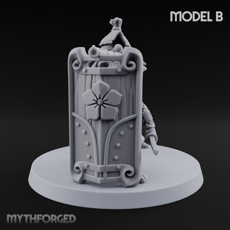 Tower Shield Lugging Ashigaru Shield Bearer B Miniature for Dungeons and Dragons, Pathfinder or other TTRPGs