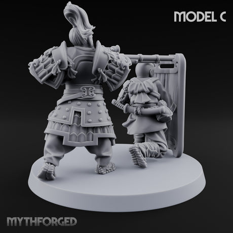 Tower Shield Lugging Ashigaru Shield Bearer C Miniature for Dungeons and Dragons, Pathfinder or other TTRPGs