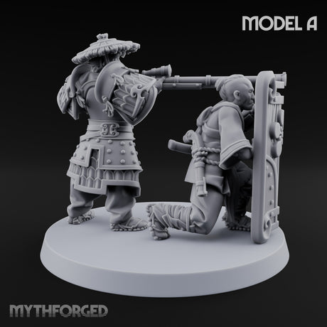 Tower Shield Lugging Ashigaru Shield Bearers Miniature for Dungeons and Dragons, Pathfinder or other TTRPGs