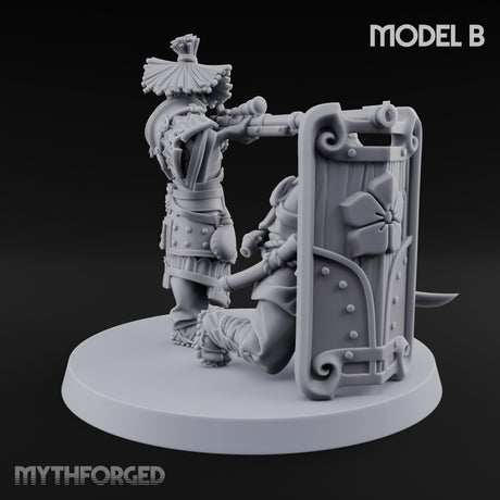 Tower Shield Lugging Ashigaru Shield Bearers Miniature for Dungeons and Dragons, Pathfinder or other TTRPGs