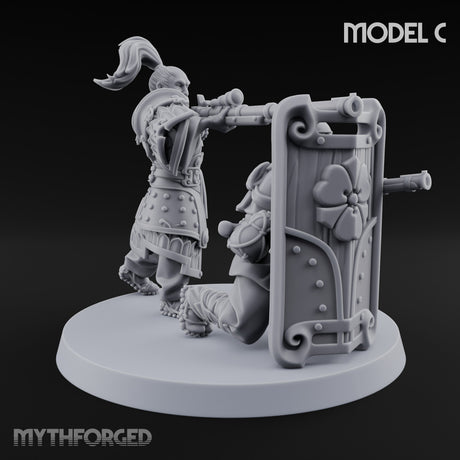 Tower Shield Lugging Ashigaru Shield Bearers Miniature for Dungeons and Dragons, Pathfinder or other TTRPGs
