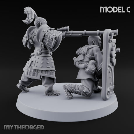 Tower Shield Lugging Ashigaru Shield Bearers Miniature for Dungeons and Dragons, Pathfinder or other TTRPGs