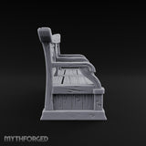 Hay Cart Left Mid-Lane Wooden Town Street Scenery A