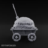 Hay Cart Left Mid-Lane Wooden Town Street Scenery Set — B