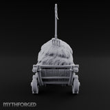 Hay Cart Left Mid-Lane Wooden Town Street Scenery B